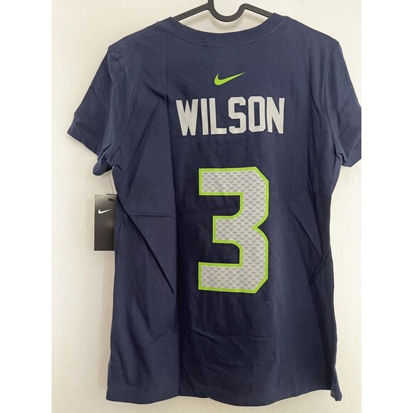 Nike Seattle Seahawks Russell Wilson #3 Football  Tee Women’s  Medium NFL New - Picture 1 of 4
